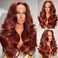 Dark Ginger Wig Human Hair Pre Plucked 13x4 Auburn Colored Human Hair Lace Front Wigs Body Wave Glueless Wigs Human Hair HD Lace Frontal Reddish Brown Human Hair Wig 24 Inch