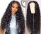 13x4 Deep Curly Lace Front Wigs Human Hair Wet and Wavy Water Wave Human Hair Wigs (13x4 deep wave lace closure wigs, 28 IN)
