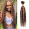 50g 16 Inch Human Braiding Hair Deep Wave Ombre Braiding Hair 1 Bundle/Pack Curly Bulk Human Hair for Braiding Wet and Wavy No Weft P4/27 Highlight Brown Human Braiding Hair for Micro Braids