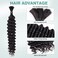 50g 24 Inch Deep Wave Bulk Human Braiding Hair 1 Bundle/Pack No Weft Human Hair Bundles for Braiding 100 Percent Human Hair Deep Curly Braiding Hair for Boho Braids Natural Color