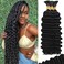 Human Braiding Hair for Boho Braids Human Hair Braiding Hair 110g 20 Inch Curly Boho Hair for Braiding Knotless 12A Deep Wave Bulk Human Hair for Braiding Bohemian 3 Bundles/Pack Natural Color