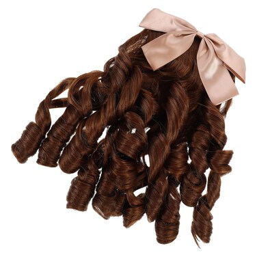 Lurrose Hair Replacement Wigs Victorian Wig Ladies Curly Hair Human Wigs Retro Ringlet Ponytail Extension Hairpiece Ringlet Wig Costume Women Wigs Human Hair Wigs Ponytail Curly Wig Women's Wigs