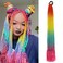 Rainbow Ponytail Hair Extensions for Girls Colored Braided Ponytail Wig Braids with Rubber Bands Hairpieces Synthetic Braiding Hair Accessories for Women Rainbow Festival Rave Crazy Hair Day