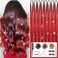 Hair Tinsel Kit With Tools 8pcs 1600 Strands Glitter Tinsel Hair Extensions Heat Resistant Highlights Sparkling Fairy Hair for Women Girls (Red)