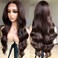 BlackSwern Brown Wig Chocolate Brown Body Wave Lace Front Wig Pre-plucked Pre-layered Pre-styled, Glueless Lace Wigs for Black Women