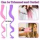 Colored Clip in Hair Extensions 12 Pieces Streak for Women Kids Girls, 16 Inch Wavy Curly, Party Highlights (6 Lavender purple+6 Light Pink Colorful)