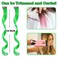 Green Colored Clip in Hair Extensions 12 Pieces Streak for Women Kids Girls, 16 Inch Wavy Curly, Party Highlights
