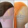 BTWTRY Orange Synthetic Lace Front Wig Long Straight Bright Orange Lace Front Synthetic Wig Pre Plucked Natural Hairline Glueless Heat Resistant Fiber Hair Wig for Fashion Women (Orange)