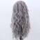 Silver Grey Long Curly Synthetic Lace Front Wigs for Women Free Part Pre Plucked Natural Hairline Lace Front Synthetic Cosplay Wigs Glueless Daily Wear Costume Wig 24 Inches