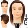 Male Mannequin Head with 100% Human Hair, 8Inch 3B#, PVC Material, Cosmetology Education Focus