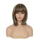 QUEENTAS Short Bob Wigs for Women Short Hair Wigs for Women with Bangs Brown Wig Brown Bob Wig fSynthetic Hair Wigs (Brown and Highlight Blonde)
