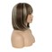QUEENTAS Short Bob Wigs for Women Short Hair Wigs for Women with Bangs Brown Wig Brown Bob Wig fSynthetic Hair Wigs (Brown and Highlight Blonde)