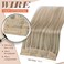 Sunny Blonde Hair Extensions Wire Real Human Hair Highlights Invisible Wire Hair Extensions Straight Remy Hair Extensions Clip ins Ash Blonde Highlights Golden Blonde Hair Extensions 20Inch 100G