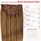 Hair Extensions Real Human Hair,Human Hair Clip In Extensions Soft&amp;Natural Human Hair Extensions Clip Ins 120g 7pcs Real Hair Extensions Clip In Human Hair Straight&amp;Invisible (14 Inch, #7B/8B)