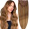 Hair Extensions Real Human Hair,Human Hair Clip In Extensions Soft&amp;Natural Human Hair Extensions Clip Ins 120g 7pcs Real Hair Extensions Clip In Human Hair Straight&amp;Invisible (14 Inch, #7B/8B)