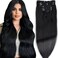 Human Hair Clip In Extensions,Soft&amp;Natural Human Hair Extensions Clip Ins 120g 7pcs Real Hair Extensions Clip In Human Straight&amp;Invisible human hair extensions clip ins(16 Inch, #1 Jet Black)