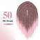 WIGER Straight Dreadlock Extensions DE Hip-Hop Soft Locs Crochet Hair for Women Ombre Pink DE Dreads Extensions Handmade Reggae Hair Hippie Synthetic Twisted Hair (Full Set 50 Strands, Ombre Pink)