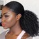 Kinky Curly Ponytail Hair 10Inch Black Synthetic Short Afro Drawstring Ponytail for Black Women