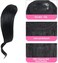 Dsoar 2PCS Wave Side Bang Clip in Bangs Real Human Hair Wave Fringe Hair Extensions(Jet Black)
