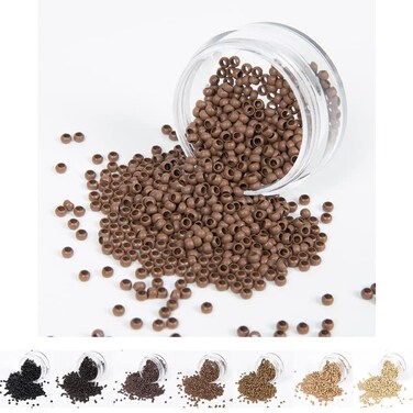 1000pcs Nano Ring Beads Micro Links Rings Hair Extensions Beads Copper Rings Salon Tools Accessories for Nano Tip Hair Extension 7 Colors Available (#11)