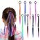 8 Pieces Colored Braids Hair Extensions with Rubber Bands, Rainbow Twist Braid Rope Synthetic Hairpieces Ponytail Hair Accessories for Women Kids Girls Headbands Party Highlights Cosplay Dress Up