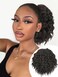 Isaic Ponytail Extension 8 Inch Short Wavy Curly Ponytails Drawstring Ponytail for Black Women Natural Black Pony Tails Hair Extensions Synthetic Hairpiece For Daily Use