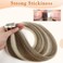 YME YME Tape in Hair Extensions Human Hair Natural Highlights Chestnut Brown to Chocolate Brown to Platinum Blonde Hair Tape Extensions Straight 22inch 50g 20pcs