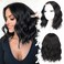 Black Short Wavy Wig for Women Lace Hairline Bob Style Synthetic Heat Resistant - Natural Appearance for Everyday Hairstyle 14 Inch