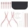 Hair Extension Tool Kit Pink Color Hair Extension Pliers for Micro Beads Remover Cloth Bag Hair Loop Tool Weft Extensions Salon Barber Accessories