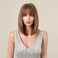 10 Inch Short Brown Wig with Bangs Straight Brown Bob Wigs for Women Heat Resistant Fiber Hair wigs for Daily Party Use