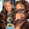 250% Density 5x5 HD Lace Closure Wigs Human Hair Glueless Wigs Human Hair Pre Plucked Pre Cut Chocolate Brown Body Wave Lace Front Wigs Human Hair for Women #4 Glueless Wigs 28 Inch