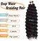 Eerya Long Curly Braiding Hair 18 Inch 2 Packs Ocean Wave Crochet Hair for Black Women Deep Wave Braiding Hair for Boho Braids (18 inch, 1B)