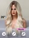 HAIRCUBE Long Blonde Wigs for Women Synthetic Curly Wavy Hair Wig for Daily