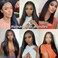 Bundles With Closure Human Hair Straight Bundles Human Hair 4 Bundles with Closure 10A Unprocessed Brazilian Virgin HairNatural Black Hair Extensions(12" 12" 14" 14" with 12" Closure)