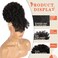 ENTRANCED STYLES Drawstring Ponytail with Bangs Afro Puff Ponytail Hair Extensions for Black Women Short Kinky Curly Puff Ponytail with Bangs Curly Clip in Wrap Updo Hairpiece
