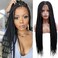 Estilar 36" 13x6 Lace Front Box Braided Wigs for Black Women Knotless Cornrow Braids with Baby Hair Synthetic HD Lace Frontal Wig Handmade Braided Wigs Natural Black