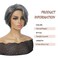 HUA Grey Human Hair Wig for Women Gray Pixie Cut Wigs for Black Women Human Hair Glueless Mixed 8 Inch Short Salt and Pepper Wigs for Older Women Straight Layered Grey Wigs Natural Wave Non-Lace Wig