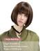 REECHO Brown Bob Wig with Bangs, 11" Short Bob Wigs Synthetic Replacement Hair Wigs for Women - Chestnut Brown