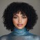 Style Icon 14&rdquo; Short Afro Curly Human Hair Wigs Glueless Black Wig