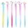 6 PCS Hair Extensions Clip - Carton Straight Curly Hairpieces Clips, Cute Unicorn Accessories Hair Extensions for Kids Ponytails Girls, Rainbow Thick Wig Clip in Fake Bangs (Curly Hair 02)