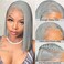 Grey Bob Wig Human Hair 13x4 HD Lace Front Wigs Short Bob Lace Frontal Wigs for Black Women 180% Density 10 Inch