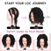 Faux Locs Crochet Hair 8 Inches Short Curly Dreadlocks for Black Women Pre Looped Wavy Soft Dreadlocks Ombre Blonde Crochet Dreads Braiding in Hair Extensions (6 Packs 120 Strands, 1B-27)