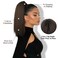 Yaki Straight Claw Clip Ponytail Extension for Black Women 16 Inch Kinky Straight Clip-on-and-Go High Pony Brown Synthetic Natural Hair Extension(16&rsquo;&rsquo;, M30)