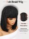 Fancy Hair Braided Wigs for Black Women Short Box Braid Wig Synthetic Bob Braid Wig for African American Women (Black, 14)