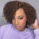 Fancy Hair Human Hair Wig Short Lace Front Wigs Kinky Curly Glueless Side Part Brazilian Virgin Human Hair Curly Bob Wigs with Baby Hair for Black Women (Brown,10 Inch)