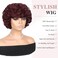 Fancy Hair Short Rose Curl Human Hair Wigs Big Curly Bob With Bangs No Lace Front Human Hair Wig for Black Women Daily Use (99J)