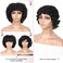 Fancy Hair Short Rose Curl Human Hair Wigs Big Curly Bob With Bangs No Lace Front Human Hair Wig for Black Women Daily Use (99J)