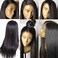 Human Hair Lace Front Wigs Pre Plucked Virgin Brazilian Human Hair Wigs for Black Women Silky Straight Glueless Lace Front Wig with Baby Hair Straight Human Hair Wig Bleached Knots 130% Density 14