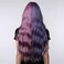 Wigs with Bangs, Long Wavy Wig for Women, Cosplay Wig, Colored Wigs Heat Friendly Synthetic, Deep Purple and Light Purple 2 Tone Wig for Daily Use, Halloween and Festival Party (28 Inch）