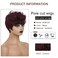 Short Pixie Cut Wigs for Black Women Short Curly Wig 99J Burgundy Pixie Cut Wigs Layered Pixie Wigs Wine Red Short Wigs(Burgundy)